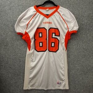 Titans 86 Football Jersey Womens XL White Orange Shirt Dress Vintage SPEEDLINE